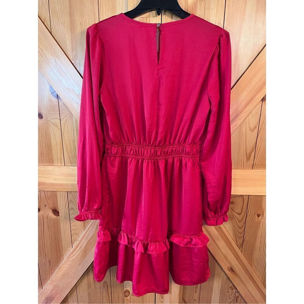 Knox Rose Long Sleeve Solid Red Dress Size Small (3229) - Picture 7 of 9